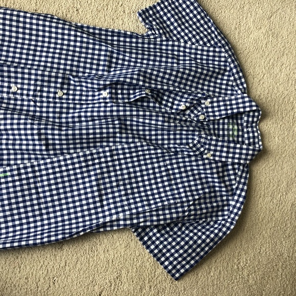 Crewcuts gingham short sleeved boys shirt- Navy - Picture 3 of 4